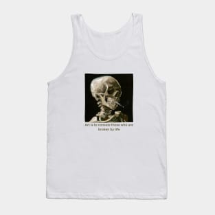 Artistic Skeleton Painting Art Is To Console Inspirational Quote Tank Top